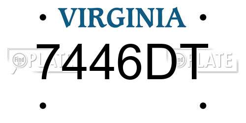 7446DT Virginia License Plate