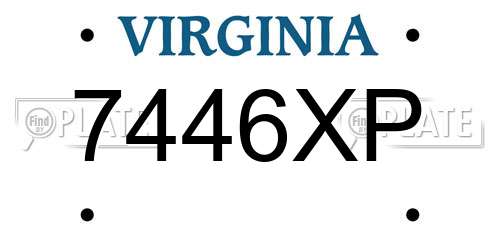 7446XP Virginia License Plate