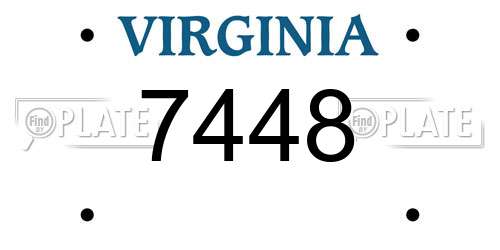 7448 Virginia License Plate