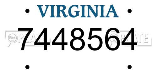 7448564 Virginia License Plate