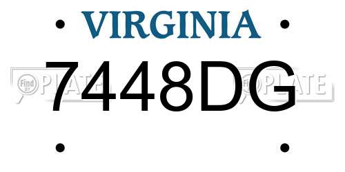 7448DG Virginia License Plate