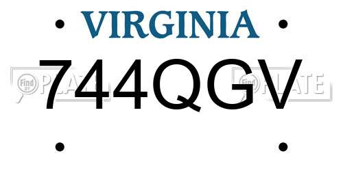 744QGV Virginia License Plate