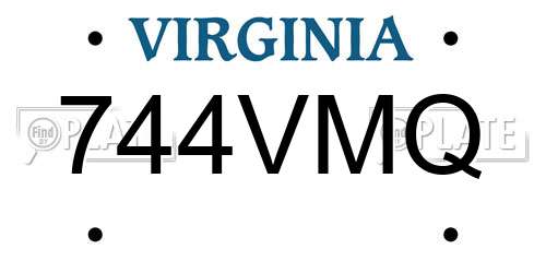 744VMQ Virginia License Plate