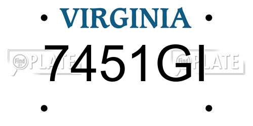 7451GI Virginia License Plate