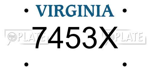 7453X Virginia License Plate