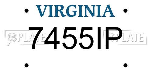 7455IP Virginia License Plate
