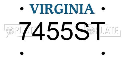 7455ST Virginia License Plate