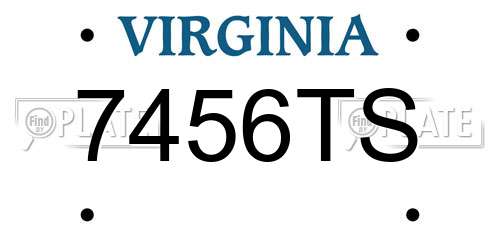 7456TS Virginia License Plate