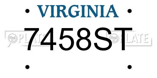 7458ST Virginia License Plate
