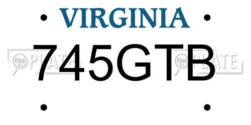 745GTB Virginia License Plate