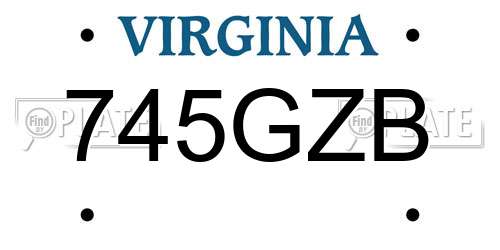 745GZB Virginia License Plate