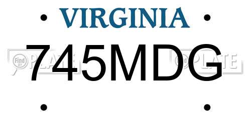 745MDG Virginia License Plate