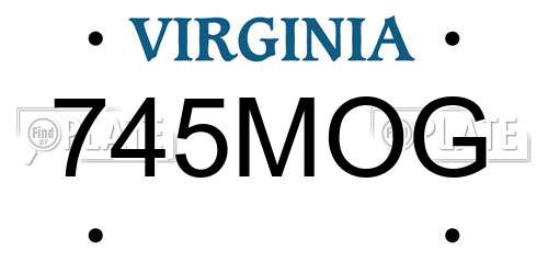 745MOG Virginia License Plate