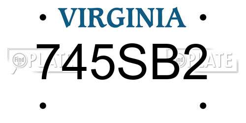745SB2 Virginia License Plate