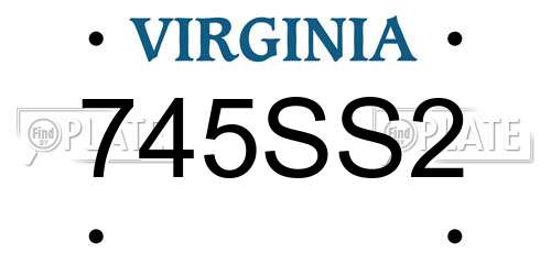 745SS2 Virginia License Plate