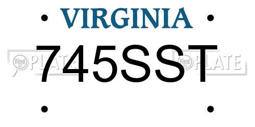 745SST Virginia License Plate