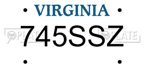 745SSZ Virginia License Plate