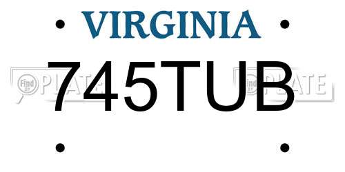 745TUB Virginia License Plate