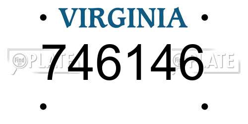 746146 Virginia License Plate