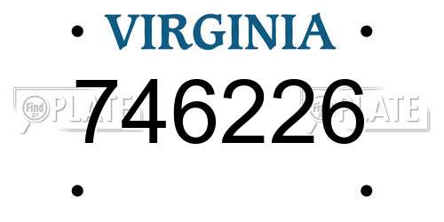 746226 Virginia License Plate