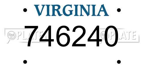 746240 Virginia License Plate