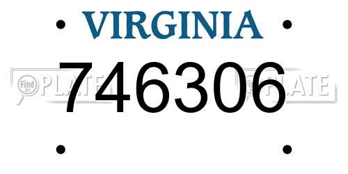 746306 Virginia License Plate