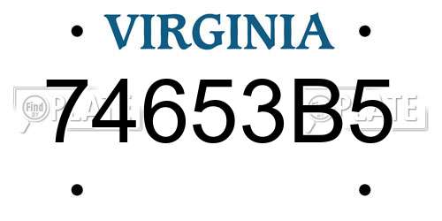 74653B5 Virginia License Plate