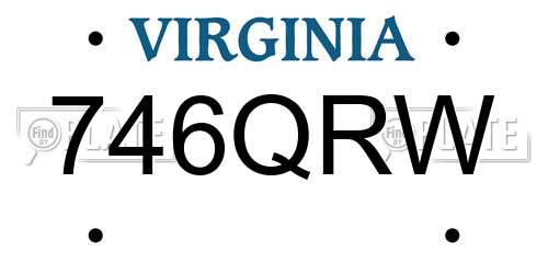 746QRW Virginia License Plate