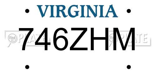 746ZHM Virginia License Plate