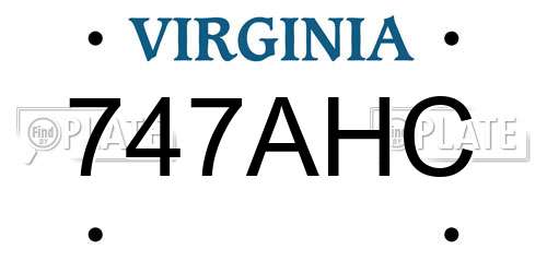 747AHC Virginia License Plate