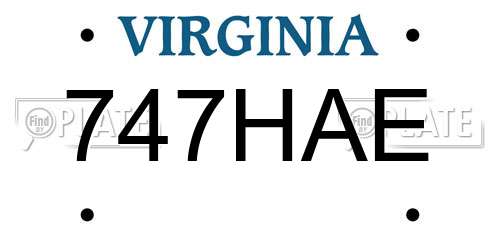 747HAE Virginia License Plate