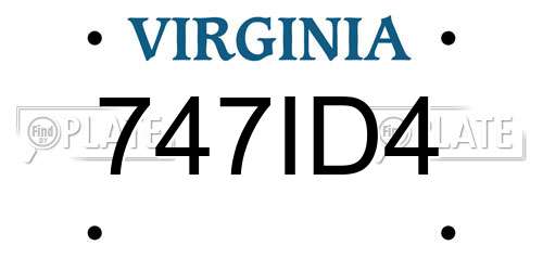 747ID4 Virginia License Plate