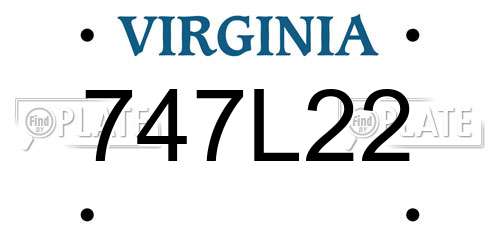 747L22 Virginia License Plate