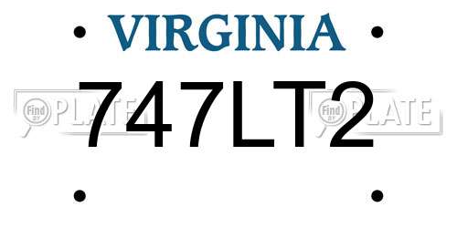 747LT2 Virginia License Plate