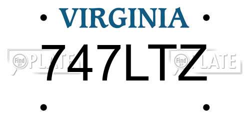 747LTZ Virginia License Plate