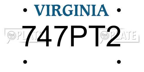 747PT2 Virginia License Plate