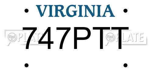 747PTT Virginia License Plate