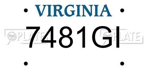 7481GI Virginia License Plate