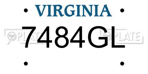 7484GL Virginia License Plate