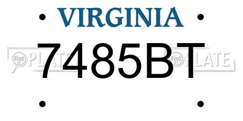 7485BT Virginia License Plate
