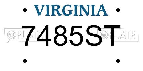 7485ST Virginia License Plate