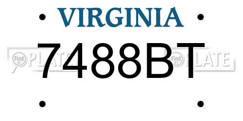 7488BT Virginia License Plate