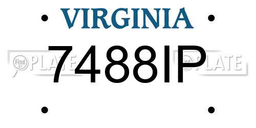 7488IP Virginia License Plate