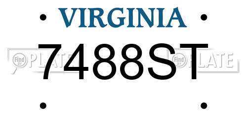 7488ST Virginia License Plate