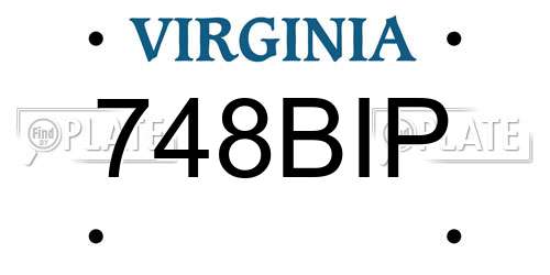748BIP Virginia License Plate