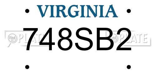 748SB2 Virginia License Plate