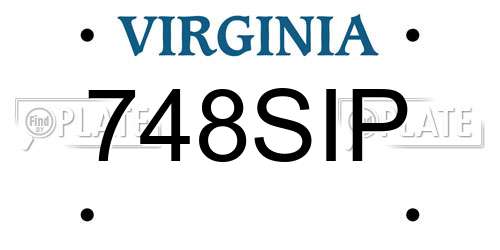 748SIP Virginia License Plate