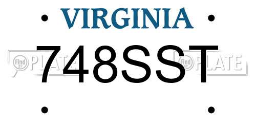 748SST Virginia License Plate