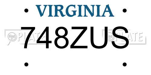 748ZUS Virginia License Plate