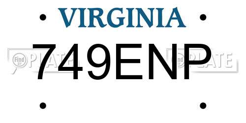 749ENP Virginia License Plate